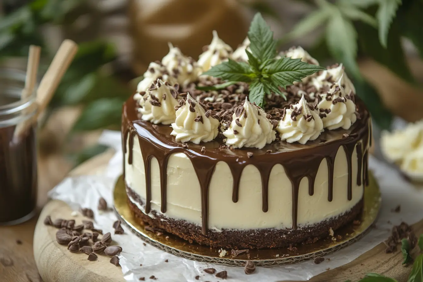 Close-up of Ice Cream Cake strain buds with frosty trichomes.