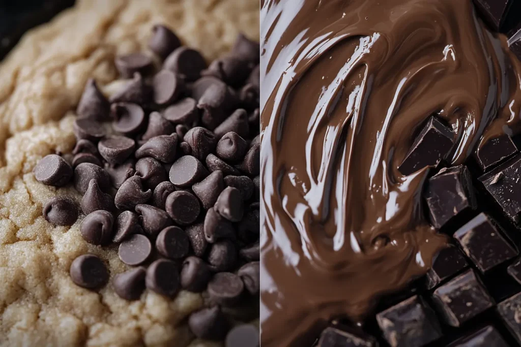 Chocolate chips vs chocolate bars comparison for baking.