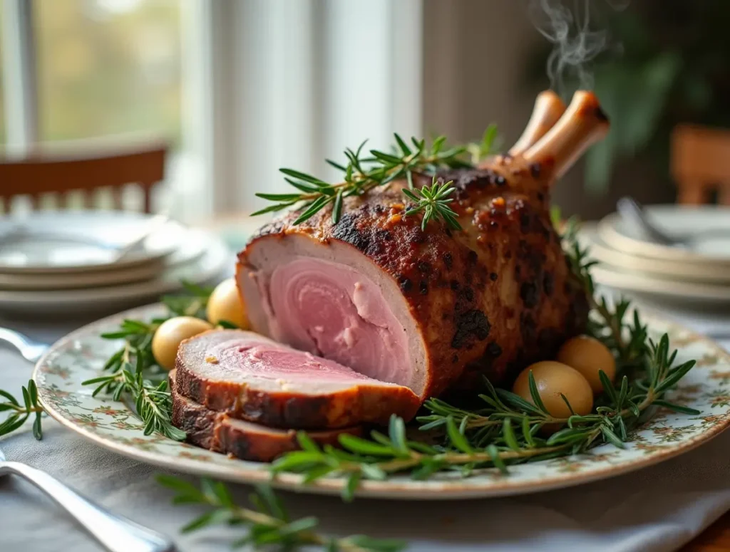 Garlic-Rosemary Roast Leg of Lamb